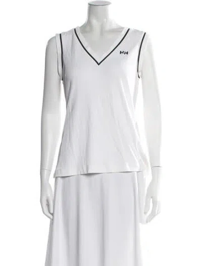 Pre-owned Helly Hansen V-neck Sleeveless T-shirt In White