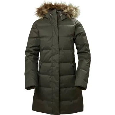 Helly Hansen Women's Aden Down Parka Coat In Beluga In Green