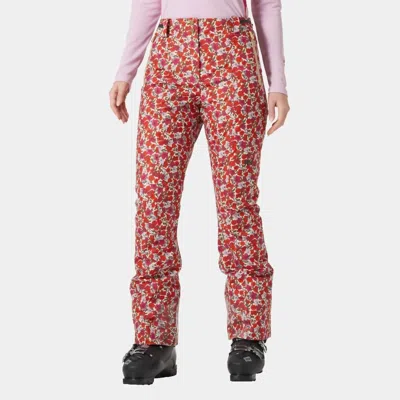 Helly Hansen Women's St. Moritz Insulated Pant In Cherry Tomato Floral Aop In Multi