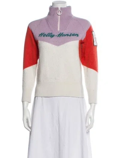 Pre-owned Helly Hansen Wool Printed Sweater In Yellow