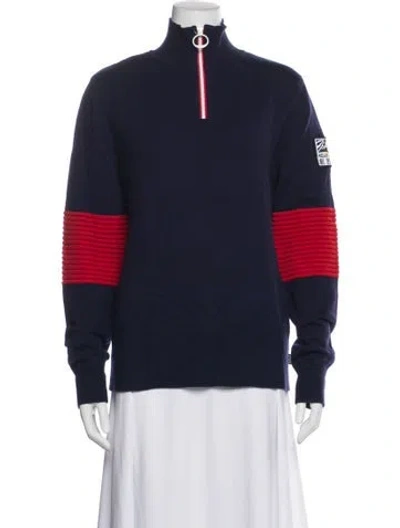 Pre-owned Helly Hansen Wool Striped Performance Jacket In Blue