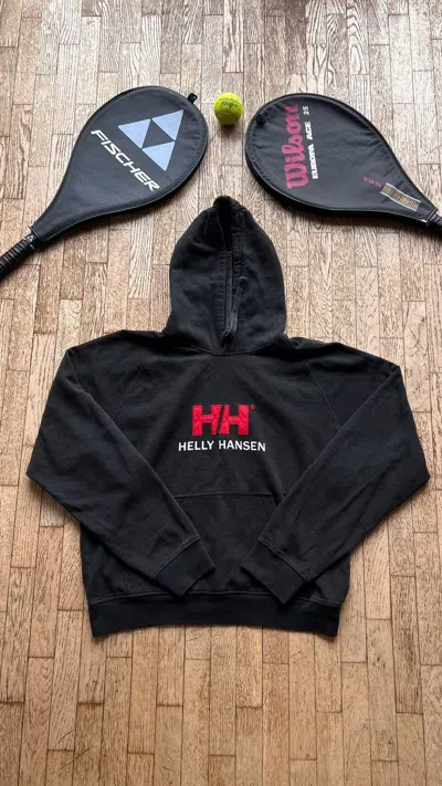 Pre-owned Helly Hansen X Outdoor Life Vintage Helly Hansen Hoodie Big Logo In Black