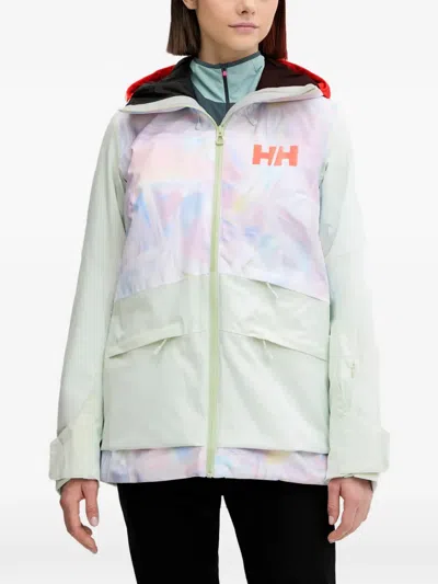 Helly Hansen Zip-up Hooded Ski Jacket In Green