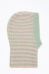 Helmstedt Alisa Alpaca-blend Balaclava In Green/pink Stripes In Multi