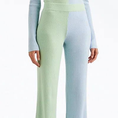 Helmstedt Awa Ribbed-knit Straight-leg Pants In Blue