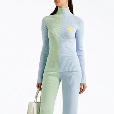 Helmstedt Awa Ribbed-knit Turtleneck Top In Green