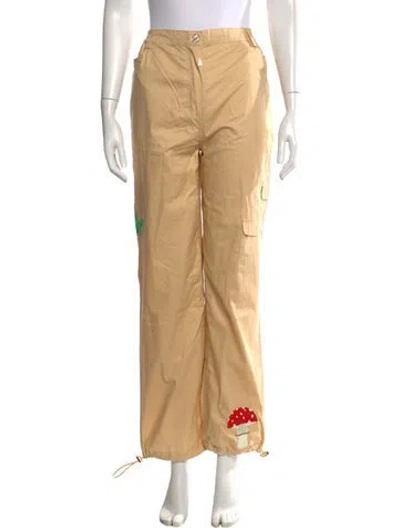 Pre-owned Helmstedt Graphic Print Wide Leg Pants In Neutrals