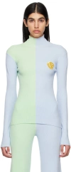 Helmstedt Green & Blue Awa Turtleneck In Green Blue