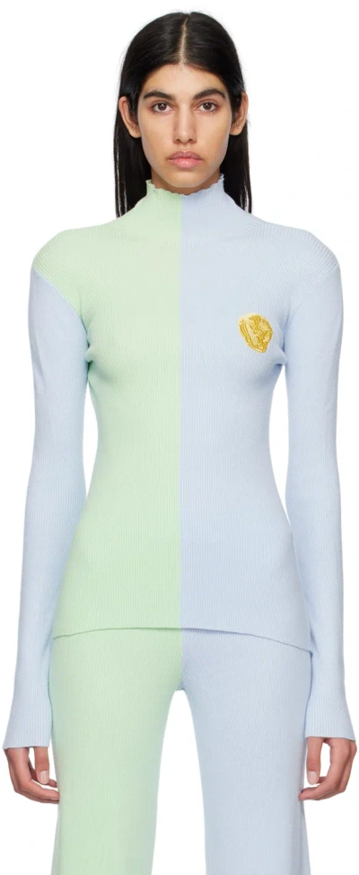 Helmstedt Green & Blue Awa Turtleneck In Green Blue
