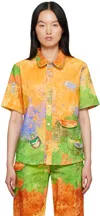 Helmstedt Nora Printed Corduroy Shirt In Lucid Moss