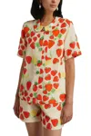 Helmstedt Strawberry-print Linen-blend Shirt In Beige In Multi