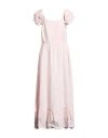 Helmstedt Woman Maxi Dress Light Pink Size L Linen, Viscose In Brown