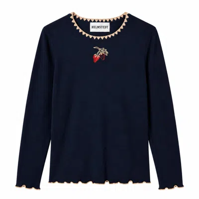 Helmstedt Women's Red Andrea Longsleeve T-shirt - Midnight Blue