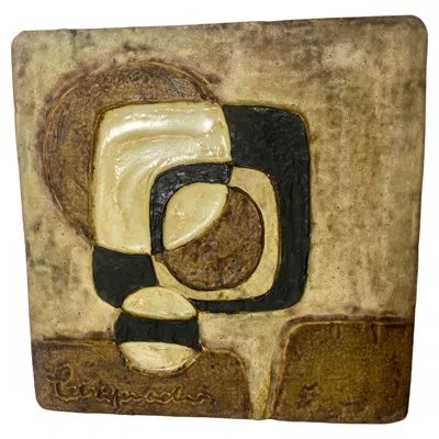 Pre-owned Helmut Friedrich Schäffenacker Modernist West German Ceramic Wall Plate Object Helmut Schärfenacker, 1960 In Brown