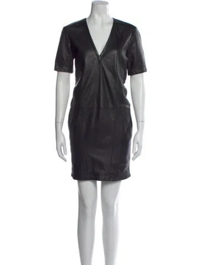 Pre-owned Helmut Helmut Lang Lamb Leather Mini Dress In Black