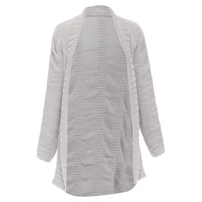 Helmut Lang 100% Linen Light Grey Knit Long Sleeve Open Cardigan Xs In Gray