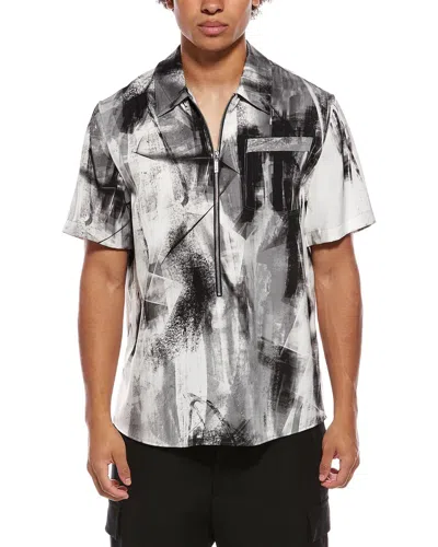 Helmut Lang 1/2-zip Print Shirt In Multi