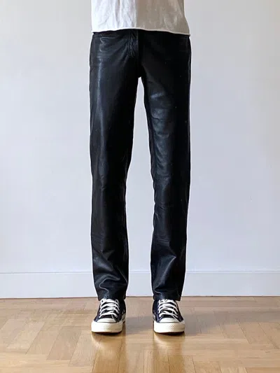 Pre-owned Helmut Lang 1997 Leather Pants In Black
