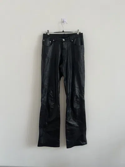Pre-owned Helmut Lang 1998 Archive Leather Pants In Black
