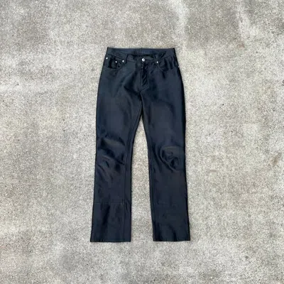 Pre-owned Helmut Lang 1998 Calf Leather Pants In Black