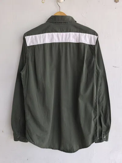 Pre-owned Helmut Lang 1998  Millitary White Stripe Shirt