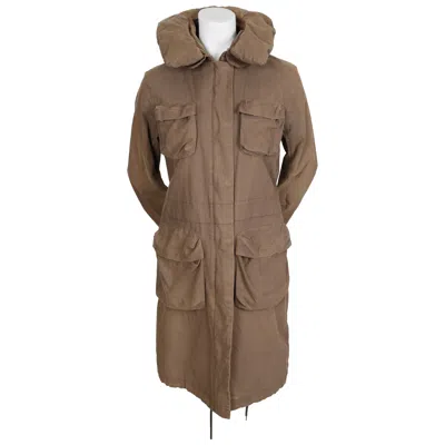 Pre-owned Helmut Lang 1999  Khaki Vintage Parka Coat With Padded Collar & Bondage Straps In Brown
