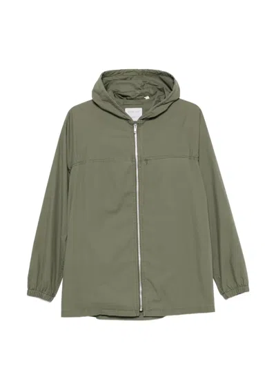 Pre-owned Helmut Lang 1999 Hooded Zip-up Coat In Green