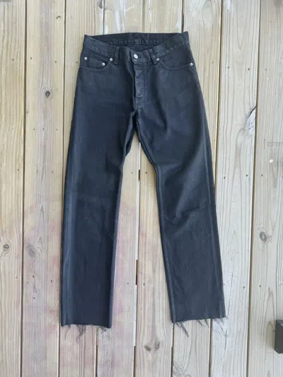 Pre-owned Helmut Lang 1999 Waxed Coated Denim In Black