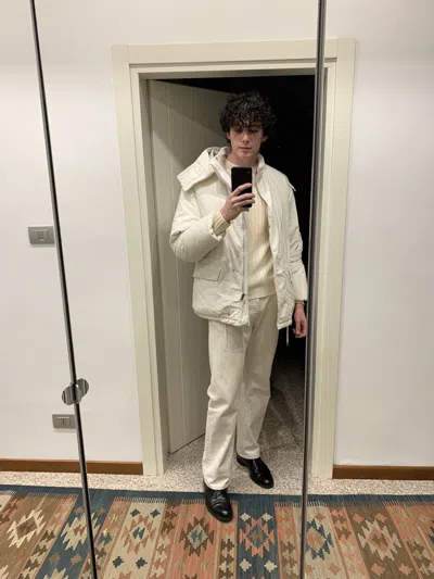 Pre-owned Helmut Lang 1999a/w  Bondage Eskimo Down Parka Jacket In White
