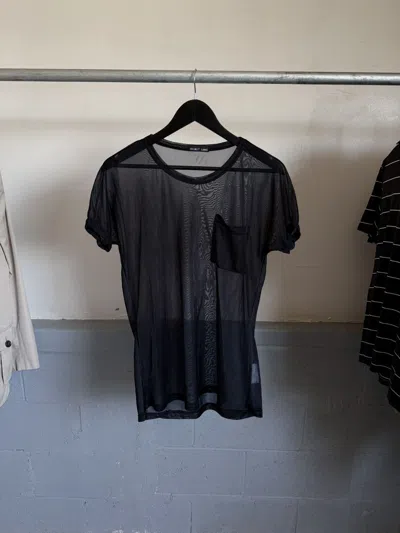 Pre-owned Helmut Lang 2000's Mesh Tee In Black