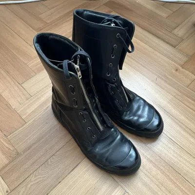 Pre-owned Helmut Lang 2000s Era Combat Boots In Black