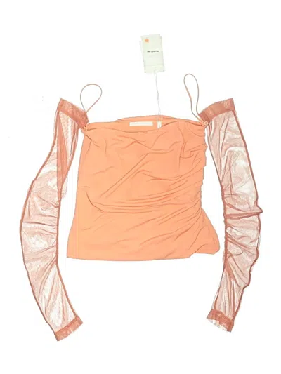 Pre-owned Helmut Lang 3/4 Sleeve Blouse In Orange