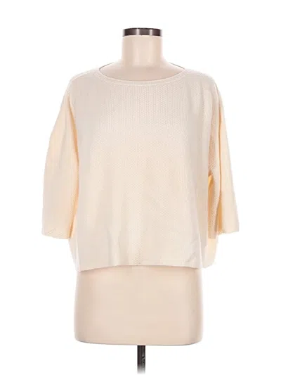 Pre-owned Helmut Lang 3/4 Sleeve Top Ivory Boatneck Tops