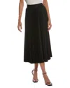 Helmut Lang Accordion Pleated Jacquard Wool-blend Skirt In Black
