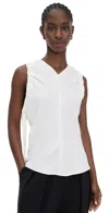 Helmut Lang Ruched Sleeveless Top In White