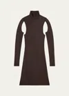 Helmut Lang Air Turtleneck Dress In Espresso