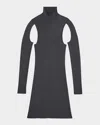 Helmut Lang Air Cut-out Turtleneck Dress In Graphite