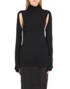 Helmut Lang Air Cut-out Turtleneck Jumper In Black