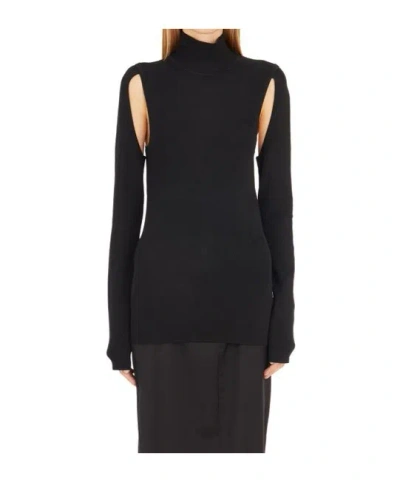 Helmut Lang Air Cut-out Turtleneck Jumper In Black