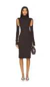 Helmut Lang Air Turtleneck Dress In Espresso