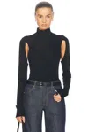 Helmut Lang Air Cut-out Turtleneck Jumper In Black