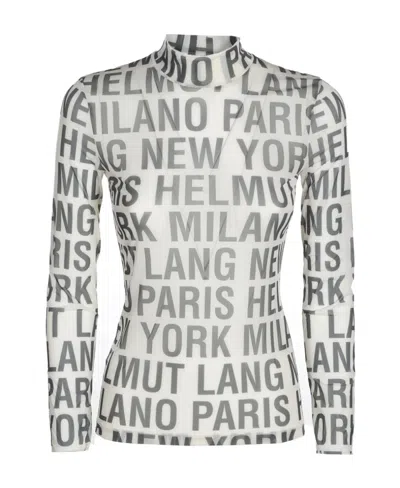 Helmut Lang All-over Logo Print Top In White