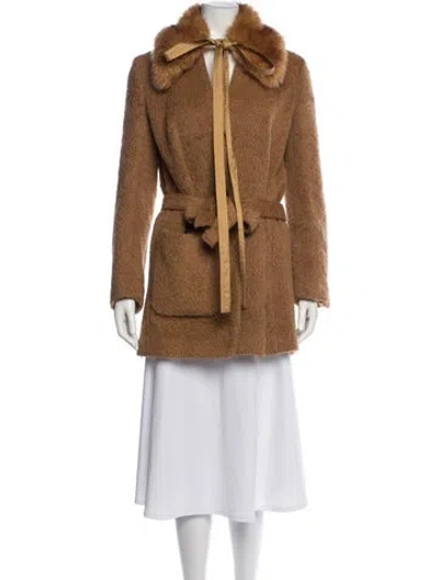 Pre-owned Helmut Lang Alpaca Coat In Brown