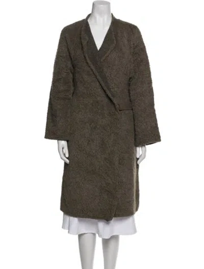 Pre-owned Helmut Lang Alpaca Faux Fur Coat In Green
