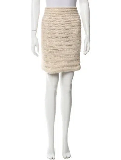 Pre-owned Helmut Lang Alpaca Knee-length Skirt In Neutral