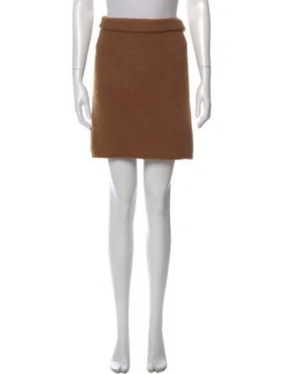 Pre-owned Helmut Lang Alpaca Mini Skirt In Brown
