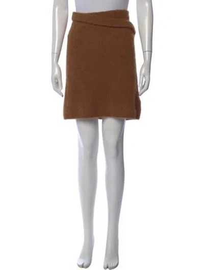 Pre-owned Helmut Lang Alpaca Mini Skirt In Brown