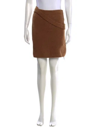 Pre-owned Helmut Lang Alpaca Mini Skirt In Brown