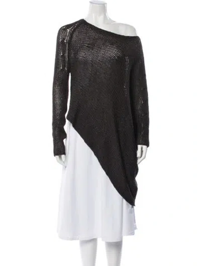 Pre-owned Helmut Lang Alpaca Off-the-shoulder Sweater In Brown