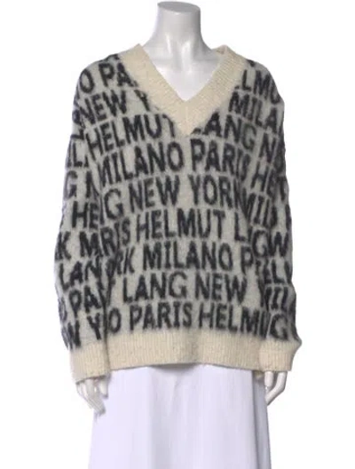 Pre-owned Helmut Lang Alpaca Printed Sweater In Black